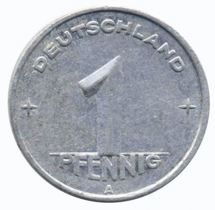 ГДР 1 пфенниг 1950 год (A)