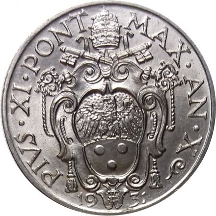 Ватикан 20 чентезимо 1931 год