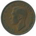 Великобритания 1/2 пенни 1940 год - Король Георг VI. Корабль «Золотая лань»