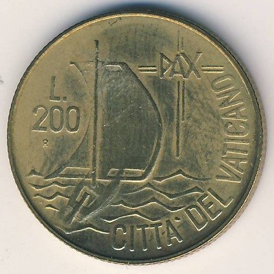 Ватикан 200 лир 1984 год