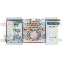 Бурунди 1000 франков 1997 год - UNC