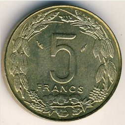 Центральная Африка 5 франков 1977 год