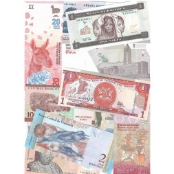 Набор из 35 банкнот разных стран мира с 1991 по 2022 год - UNC