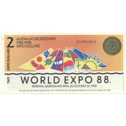 Австралия 2 экспо доллара 1988 год - UNC