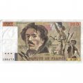 Франция 100 франков 1986 год - след от степлера - VF