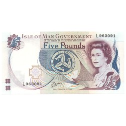 Остров Мэн 5 фунтов 1991 год UNC