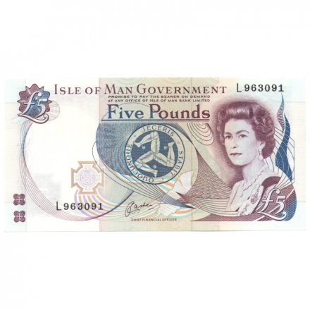 Остров Мэн 5 фунтов 1991 год UNC