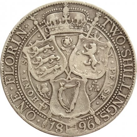 Великобритания 2 шиллинга (1 флорин) 1896 год