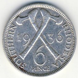 Южная Родезия 6 пенсов 1936 год