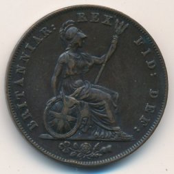 Великобритания 1/2 пенни 1827 год