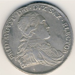 Монета Саксония 1 талер 1801 год