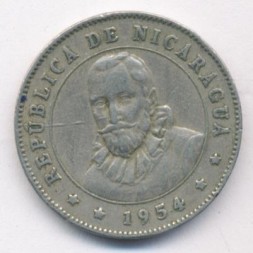 Никарагуа 25 сентаво 1954 год