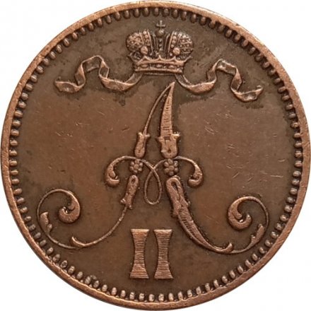 Финляндия 5 пенни 1866 год - Александр II - UNC