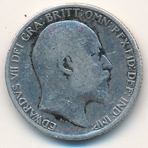 Великобритания 6 пенсов 1910 год