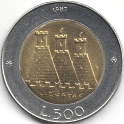 Сан-Марино 500 лир 1987 год - Возобновление чеканки монет