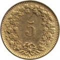 Швейцария 5 раппенов 1994 год 