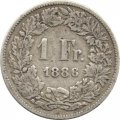 Швейцария 1 франк 1886 год