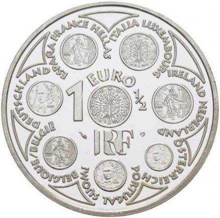 Франция 1,5 евро 2002 год - Введение евро