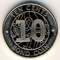 Монета Зимбабве 10 центов 2014 год - Резервный банк Зимбабве