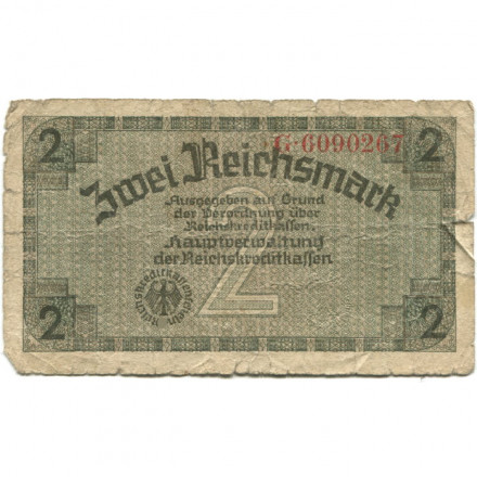 Германия 2 рейхсмарки 1939-1945 годов выпуска - Немецкие оккупационные территории - VG