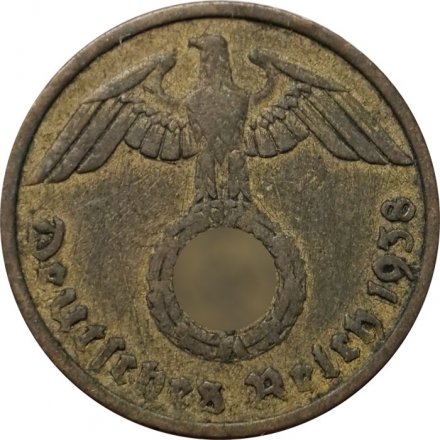 Третий Рейх 10 рейхспфеннигов 1938 год (G)