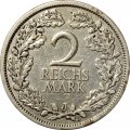 Веймарская республика 2 рейхсмарки 1926 год (J)