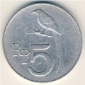 Индонезия 5 рупий 1970 год - Дронго чёрный