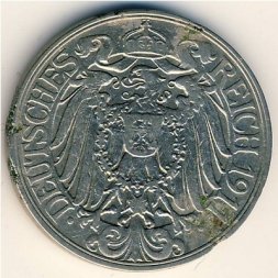 Германия 25 пфеннигов 1911 год