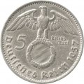 Третий Рейх 5 рейхсмарок 1937 год (D)