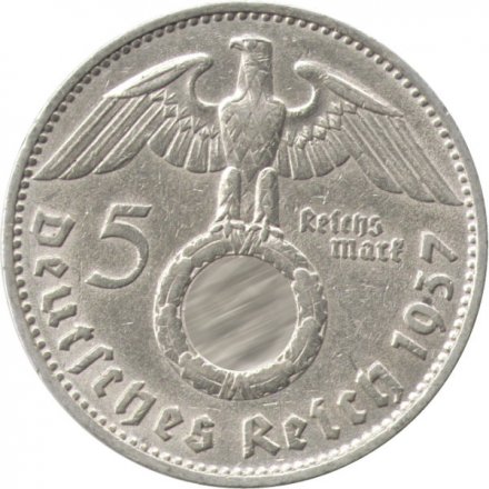 Третий Рейх 5 рейхсмарок 1937 год (D)