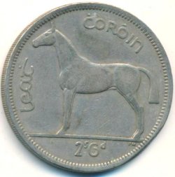 Ирландия 1/2 кроны (2 шиллинга 6 пенсов) 1961 год - Лошадь