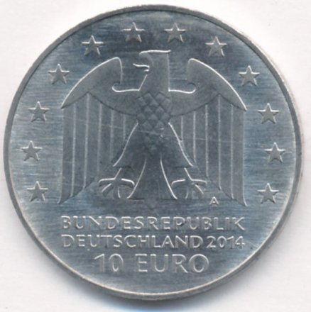 Германия 10 евро 2014 год - Иоганн Готфрид Шадов