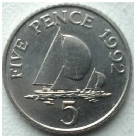 Гернси 5 пенсов 1992 год