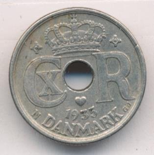 Дания 10 эре 1935 год - Король Кристиан X