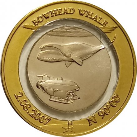 Жетон Русская Арктика - 10 долларов 2023 год - Гренландский кит