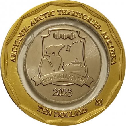 Жетон Русская Арктика - 10 долларов 2023 год - Гренландский кит