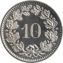 Швейцария 10 раппенов 2015 год