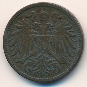 Австрия 2 геллера 1895 год