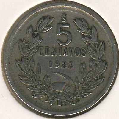 Чили 5 сентаво 1922 год