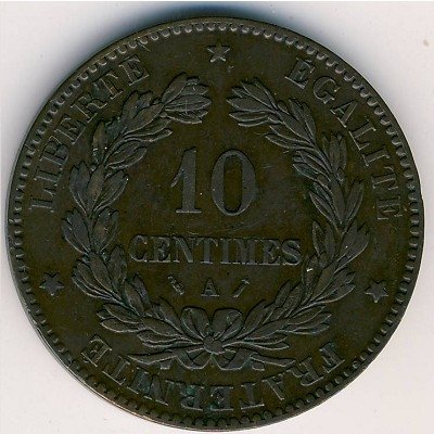 Франция 10 сантимов 1882 год