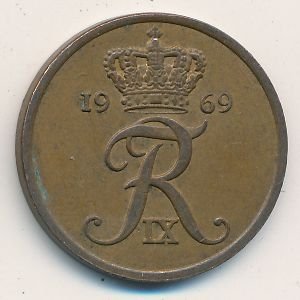 Дания 5 эре 1969 год