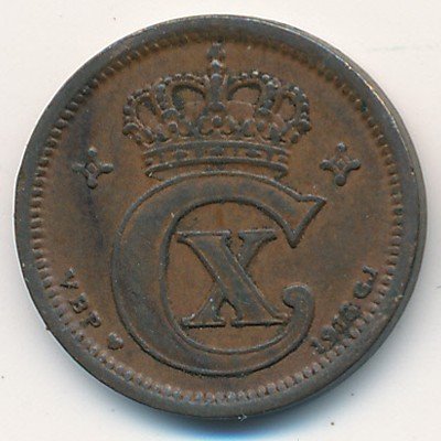 Дания 1 эре 1913 год - Король Кристиан X