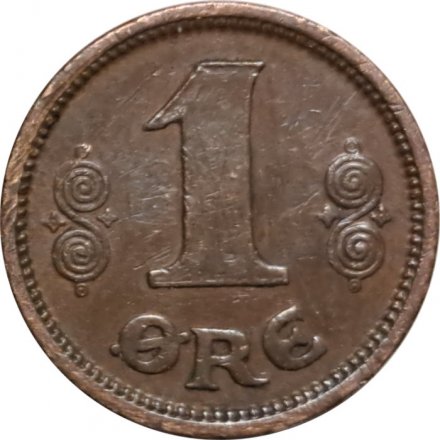 Дания 1 эре 1913 год - Король Кристиан X