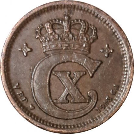 Дания 1 эре 1913 год - Король Кристиан X