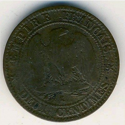 Франция 2 сантима 1862 год