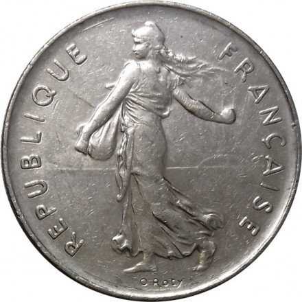 Франция 5 франков 1991 год