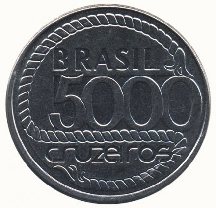 Бразилия 5000 крузейро 1992 год - Тирадентис