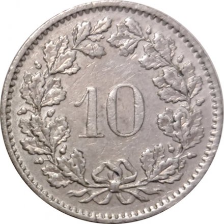 Швейцария 10 раппенов 1973 год