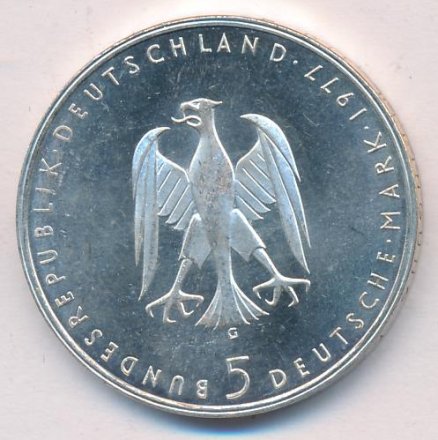 ФРГ 5 марок 1977 год - Генрих фон Клейст (G)