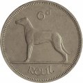 Ирландия 6 пенсов 1968 год - Ирландский волкодав